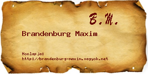Brandenburg Maxim névjegykártya