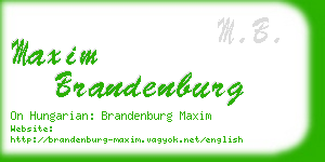 maxim brandenburg business card
